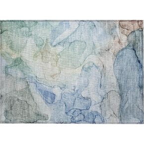 Addison Rugs Chantille ACN512 Blue 8' x 10 Indoor Outdoor Area Rug, Stain Resistant, Machine Washable, Non Shedding, Bedroom, Living Room, Dining Room, Kitchen Rug in Kuwait
