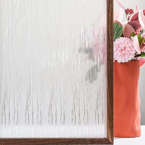 FEOMOS Rain Glass Window Film UV Blocking Removable Window Sticker Static Cling Film Vinyl Decorative Glass Film for Windows Doors Privacy Non Adhesive 35.4 x 78.7 inches in Kuwait