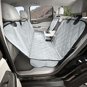 4Knines Dog Seat Cover with Hammock for Fold Down Rear Bench Seat 60/40 Split and Middle Seat Belt Capable - Heavy Duty - Black Regular - for Cars, SUVs, and Small Trucks - USA Based Company in Kuwait