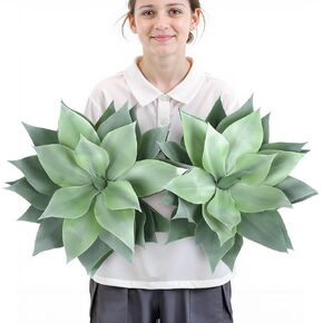 Velener Fake Agave Artificial Plant: Unpotted Fake Agave Plant for Room Decor, UV Resistant Faux Agave Plant for Outdoor/Indoor Decor, 22 inches, Set of 1 in Kuwait