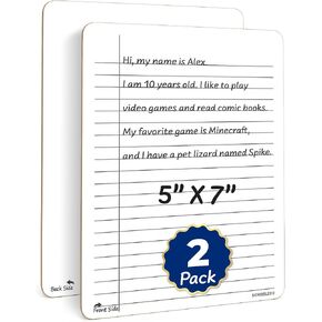 SCRIBBLEDO  Dry Erase 5"x7" Notebook College Ruled Lined Board 2 Pack Reusable Erasable Writing Note Pad Lapboard Blank Whiteboard on Reverse for Desk in Kuwait