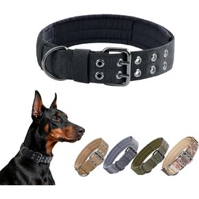 EXCELLENT ELITE SPANKER 1.5" Width Military Dog Collar Adjustable Metal D Ring & Buckle Working Dog Collar for Medium Large Dogs(CoyoteBrown-M) in Kuwait