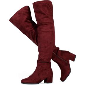 RF ROOM OF FASHION Chateau Women's Over The Knee Block Heel Stretch Boots (Regular & Wide Calf) in Kuwait