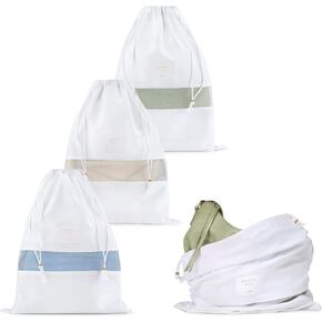 Luxury Dust Bags For Purses and Handbags | 3 Pack Medium Organic Cotton Drawstring Bags | Handbag Shoe and Purse Dust Bag for Storage and Travel | Certified Carbon Neutral in Kuwait