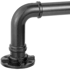 Industrial Curtain Rod, Black Curtain Rod, Outdoor Curtain Rod, Curtain Rods for Windows 66 to 120,Rustic Curtain Rod, 1 Inch Industrial Curtain Rods, 72 to 144 Inch, Black in Kuwait