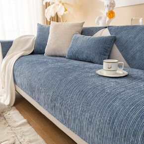 vctops Soft Chenille Sofa Couch Cover Solid Color Striped Weave Textured Sectional Couch Covers Washable Anti-Slip Sofa Slipcover for Dogs Pet, 1 Piece/Not All Set (Cream,27"x59") in Kuwait