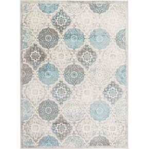 Home Dynamix Boho Andorra Transitional Damask Area Rug, Grey/Blue, 3'3"x5'2" in Kuwait
