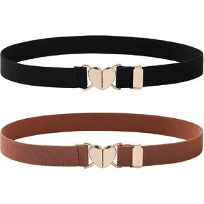 AWAYTR Kids Elastic Belt for Girls - Adjustable Toddler Heart Buckle Stretch Belts for Boys Girls in Kuwait