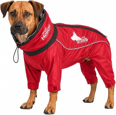 DOGHELIOS 'Weather-King' Windproof Waterproof and Insulated Adjustable Full Bodied Pet Dog Jacket Coat w/ Heat Retention Technology, X-Large, Red in Kuwait