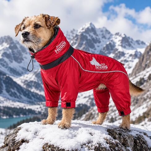DOGHELIOS 'Weather-King' Windproof Waterproof and Insulated Adjustable Full Bodied Pet Dog Jacket Coat w/ Heat Retention Technology, X-Large, Red in Kuwait