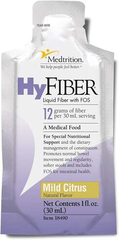 ألياف سائلة يومية من Medtrition HyFiber للانتظام والبراز الناعم، 12 جرامًا من الألياف القابلة للذوبان، 1 أونصة سائلة 25 حزمة in Kuwait