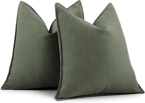 ZWJD Beige Pillow Covers 20x20 Set of 2 Chenille Pillow Covers with Elegant Design Soft and Luxurious Decorative Throw Pillows for Couch, Bed, and Home Decor in Kuwait