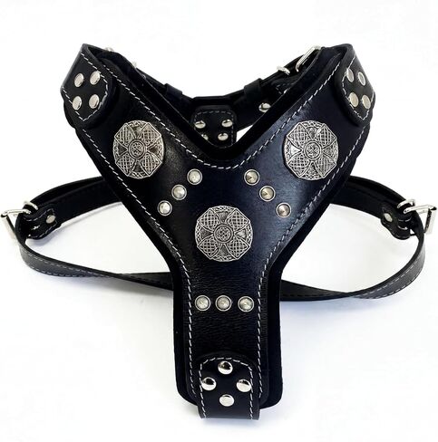 Bestia Maximus Silver Big Dog Leather Harness in Kuwait