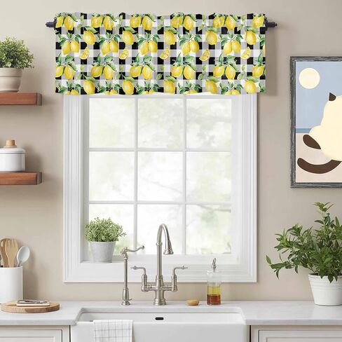 Teal Brown Gradient Leaf Kitchen Rod Pocket Valances Curtain,Modern Abstract Art Privacy Windows Valance,Modern Abstract Art Short Curtains for Bedroom Laundry Room 54x18in in Kuwait