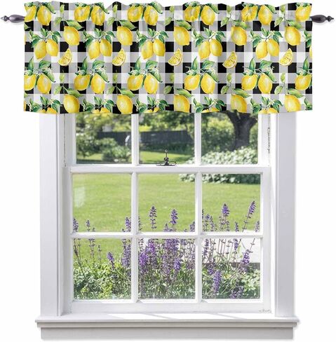 Teal Brown Gradient Leaf Kitchen Rod Pocket Valances Curtain,Modern Abstract Art Privacy Windows Valance,Modern Abstract Art Short Curtains for Bedroom Laundry Room 54x18in in Kuwait