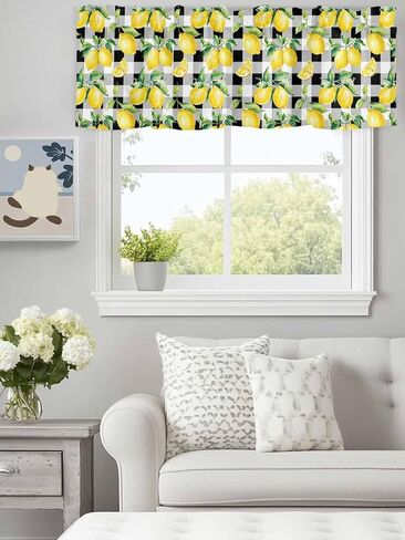 Teal Brown Gradient Leaf Kitchen Rod Pocket Valances Curtain,Modern Abstract Art Privacy Windows Valance,Modern Abstract Art Short Curtains for Bedroom Laundry Room 54x18in in Kuwait