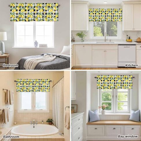 Teal Brown Gradient Leaf Kitchen Rod Pocket Valances Curtain,Modern Abstract Art Privacy Windows Valance,Modern Abstract Art Short Curtains for Bedroom Laundry Room 54x18in in Kuwait
