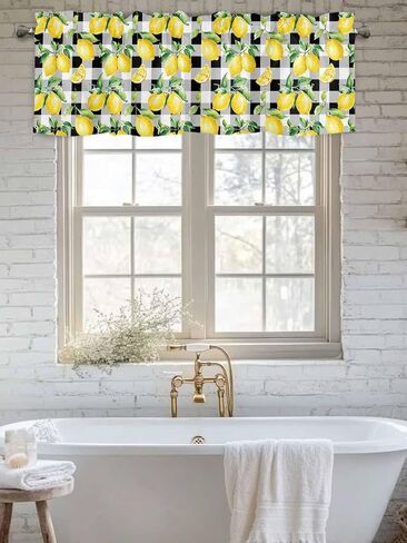 Teal Brown Gradient Leaf Kitchen Rod Pocket Valances Curtain,Modern Abstract Art Privacy Windows Valance,Modern Abstract Art Short Curtains for Bedroom Laundry Room 54x18in in Kuwait