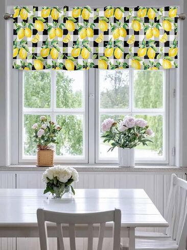 Teal Brown Gradient Leaf Kitchen Rod Pocket Valances Curtain,Modern Abstract Art Privacy Windows Valance,Modern Abstract Art Short Curtains for Bedroom Laundry Room 54x18in in Kuwait