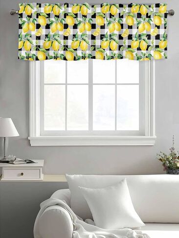 Teal Brown Gradient Leaf Kitchen Rod Pocket Valances Curtain,Modern Abstract Art Privacy Windows Valance,Modern Abstract Art Short Curtains for Bedroom Laundry Room 54x18in in Kuwait