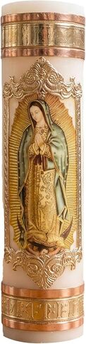 Angelitos de Mexico Virgen de Guadalupe Candle Prayer Our Lady of Guadalupe Guadalupana Cirio Vela Veladora in Kuwait