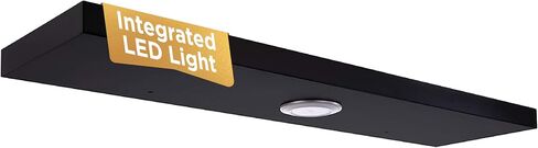 Kiera Grace Stockholm Aberg LED Light Floating Wall Mounted Shelves Hanging Shelf for Home, Office, 1Pack, 47", Black in Kuwait