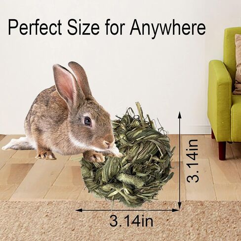 Tfwadmx Rabbit Timothy Grass Ball, Small Animal Activity Play Balls Chew Toys Teeth Grinding for Bunny Guinea Pig Hamster Rat Gerbil Chinchilla in Kuwait