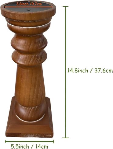 SOFE Distressed White Candle Holder 13 Inch Tall, Rustic Candle Holders for Pillar Candles, Wood Candle Holders for Table Centerpiece, Handmade Candle Holder for Fireplace Mantel Home Decor in Kuwait