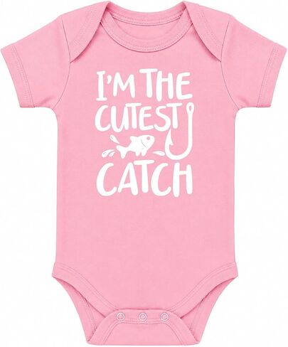 CBTwear I'm the Cutest Catch - زي صيد مضحك - بدلة أطفال لطيفة من قطعة واحدة للرضع in Kuwait