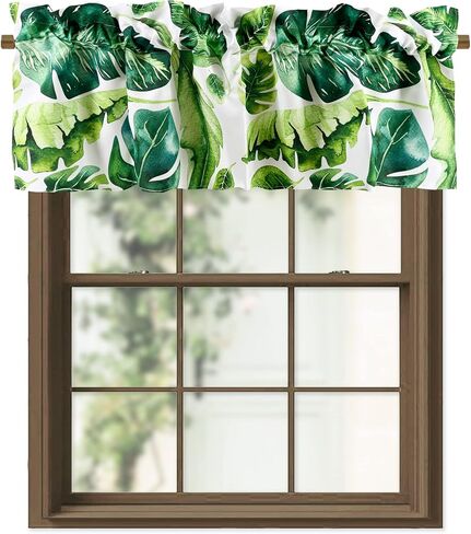 CANVASBEE ستائر المطبخ باللون الأصفر لعباد الشمس للنوافذ والمزرعة وقضيب الجيب مقاس 52 بوصة × 18 بوصة ستارة بيضاء للمقهى وغرفة المعيشة وغرفة الحمام لوحة واحدة in Kuwait