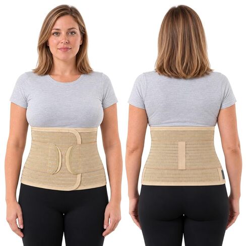 ORTONYX Ergonomic Postpartum Belly Band for After Birth, C-Section - Abdominal Binder Post Surgery Support Belt for Women and Men - Umblical Hernia Support Wrap - L/XL (32"-43") Beige in Kuwait