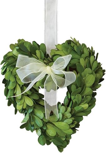 Napa Home & Garden 6-inch Heart Shaped Preserved Boxwood Wreath with Ribbon in Kuwait