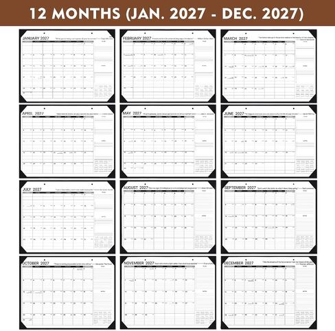 2024 Desk Calendar - Large Desk Calendar 2024, Jan. 2024 - Dec. 2024, 22" x 17", Large Ruled Blocks, Tear Off Design, 2 Corner Protectors & 2 Hanging Hooks, Perfect Desk Calendar for Organizing in Kuwait