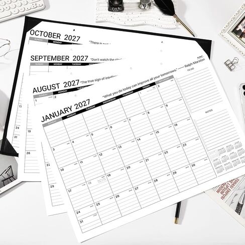 2024 Desk Calendar - Large Desk Calendar 2024, Jan. 2024 - Dec. 2024, 22" x 17", Large Ruled Blocks, Tear Off Design, 2 Corner Protectors & 2 Hanging Hooks, Perfect Desk Calendar for Organizing in Kuwait