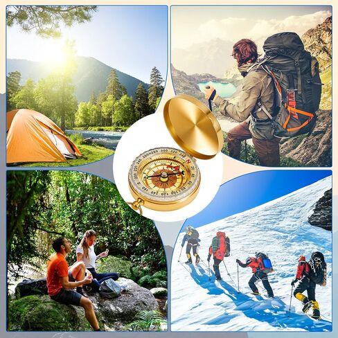 Camping Survival Compass Kids Compass Glow in The Dark Metal Pocket Compass for Kids Hiking Compass Military Navigation Tool for Hiking Hunting Climbing Camping Party Favor Supplies in Kuwait