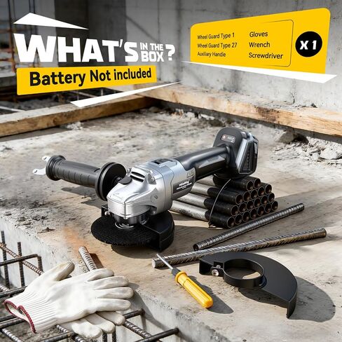 Cordless Angle Grinder for Milwaukee 18v Battery, 8500RPM Variable Speed Brushless 4 1/2'' Angle Grinder for Milwaukee Tools Without Grinding & Cutting Wheels for Cutting, Polishing and Rust Removal in Kuwait