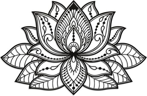 Colorfull Worlds Mandala Metal Wall Decor, Lotus Flower Meditation Room Decor, Minimalist Zen Garden Bohemian Gift for New Year (26.3" x 17" | 67 x 43 cm, Copper) in Kuwait
