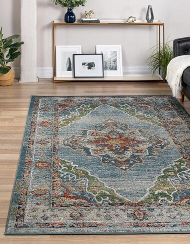 Unique Loom Isabella Collection Area Rug - Rossellini (2' x 8' Runner, Rust Red/ Beige) in Kuwait