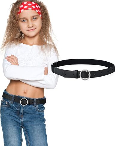 AWAYTR Kids Elastic Leather Belt - Stretch Belt for 3-16 Girls and Boys 16"-31.5" in Kuwait