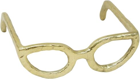 Sagebrook Home Abstract Cat Eye Glasses Metal Sculpture, Room or Office Décor, Gold 8 L x 8 W x 3 H Inches in Kuwait