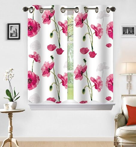 Sapphire Home 2pc Blackout Curtains for Living Room & Bedroom - Thermal Insulated Printed Drapes with Colorful Moroccan Design, Grommet Panels, Light Blocking & Insulating Fabric - 36" Purple in Kuwait
