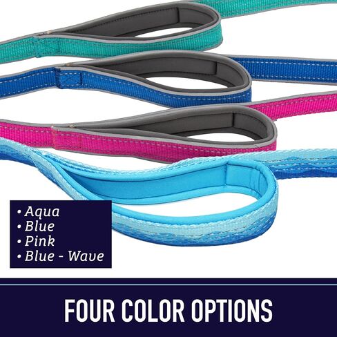 Leash Boss Double Handle Dog Leash, 6 Ft Reflective Dog Leash with Two Padded Handles for Large Dogs or Medium Dogs That Pull (Red) in Kuwait