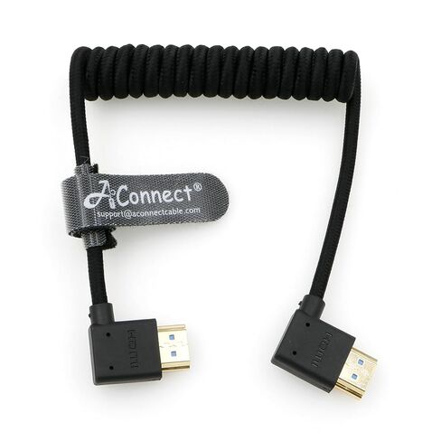 كابل AConnect 8K ملفوف HDMI، 8K@60 هرتز 4K@120 هرتز 48 جيجابت في الثانية كابل HDMI 2.1، كابل ملفوف مجدول فائق السرعة 12 ~ 18 بوصة لشاشة Atomos Ninja V|Portkeys BM5 (مستقيم إلى مستقيم) in Kuwait
