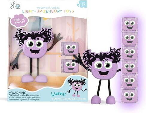 New Glo Pals Lumi Water-Activated Bath Toy with 6 Reusable Light-Up Cubes for Sensory Play in Kuwait