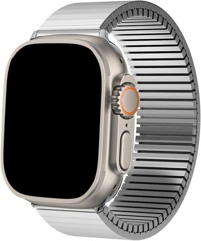 Compatible with Apple Watch Series 9 stainless steel expansion watchband 42mm 44mm 45mm Stretchable Elastic Sport Metal Bands for Apple Watch 8 7 6 5 4 SE Strap 38mm 40mm 41mm Bracelet in Kuwait