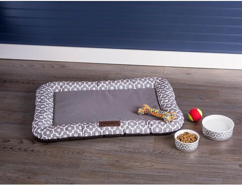 Bone Dry Border Cushion Padded Pet Mat, Medium - 20 x 28, Rectangle Lattice Gray Mat in Kuwait