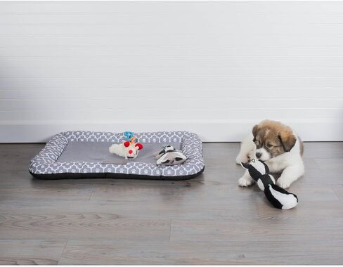 Bone Dry Border Cushion Padded Pet Mat, Medium - 20 x 28, Rectangle Lattice Gray Mat in Kuwait