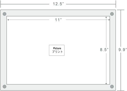 BlueValley Acrylic Floating Picture Frame 8.5 x 11 - Clear Frameless Photo Display Holder, Self Standing Desktop or Wall Mount Lucite Frame for Certificate, Document, Poster, Ads Flyer - Vertical & Horizontal in Kuwait