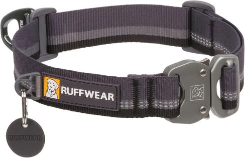 Ruffwear, Top Rope Dog Collar, Reflective Metal Buckle Dog Collar for Everyday Use, River Rock Green, 11"-14" in Kuwait