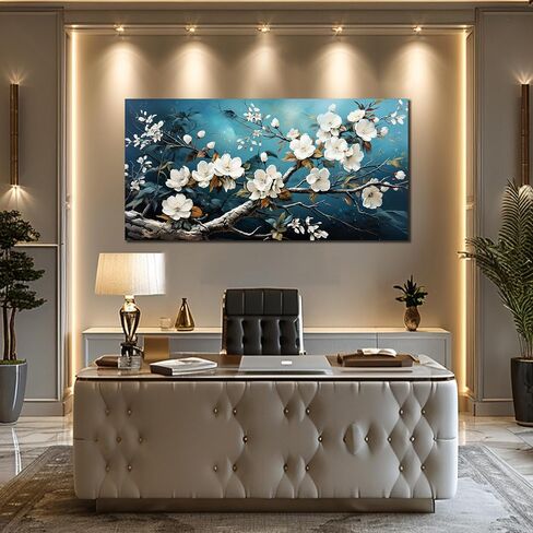 لوحة فنية جدارية من THRLVEART Lotus لغرفة المعيشة - لوحة فنية جدارية على شكل زهرة وردية لغرفة نوم الفتيات المراهقات جاهزة للتعليق مقاس 24 بوصة × 48 بوصة in Kuwait